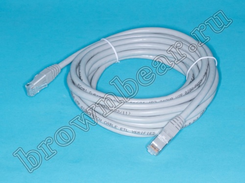 Патч-корд (шнур) RJ-45 - RJ-45 кат.6, 5м, серый 