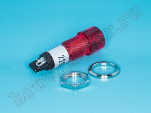 Лампа неоновая 220 В с резистором, d 12 мм, красная фото 4